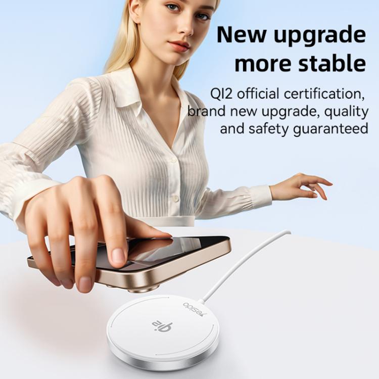 Yesido DS24 15W QI2.0 Desktop Magnetic Fast Charging Wireless Charger(White)