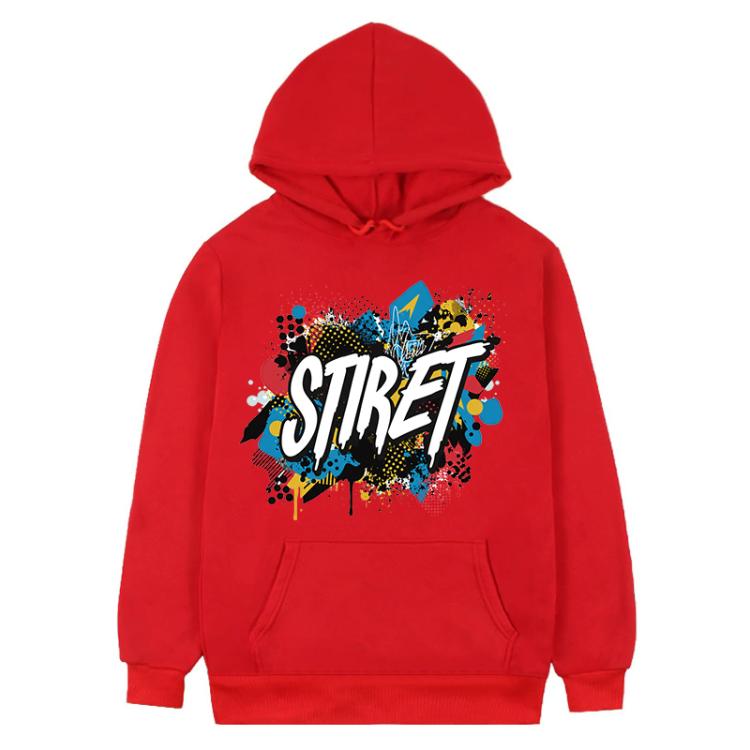Alphabet Printed Fleece Hooded Sweatshirt Print On Your Demand, M, L