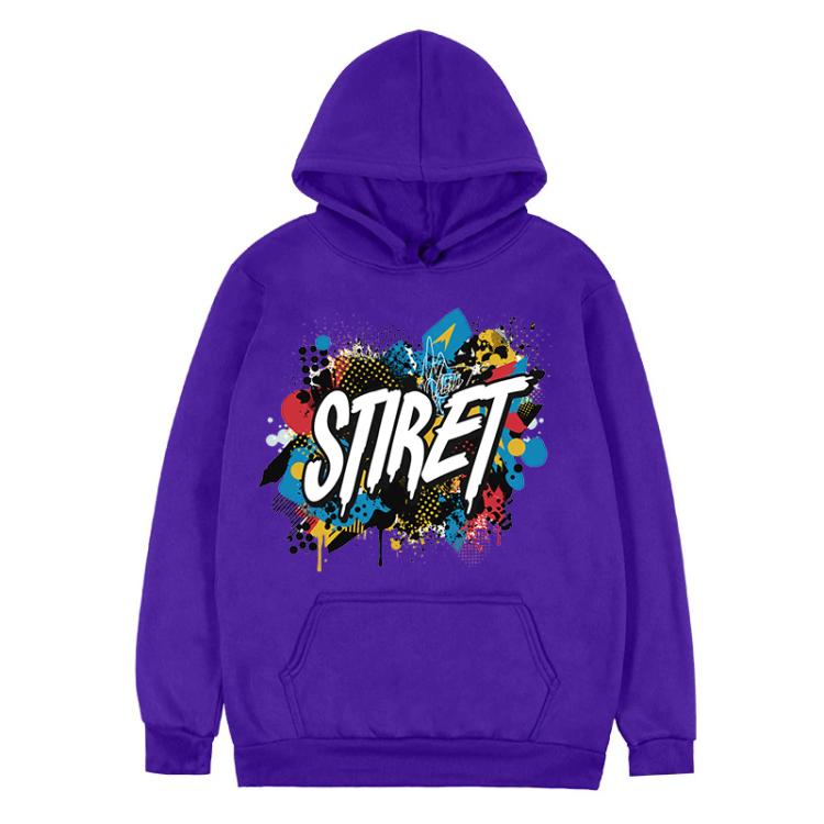 Alphabet Printed Fleece Hooded Sweatshirt Print On Your Demand, XL, XXL
