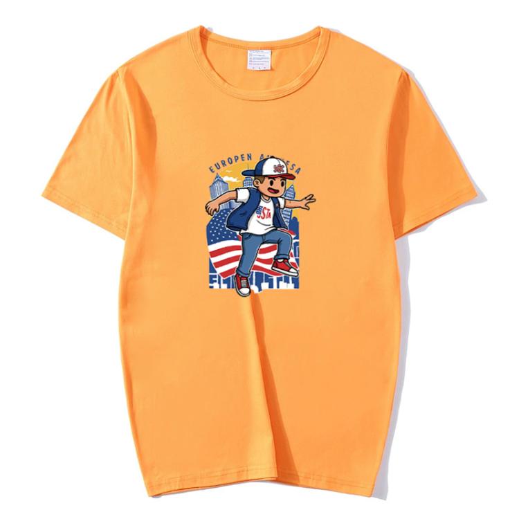 Boy Printed Round Neck Modal Short Sleeve T-shirt Print On Your Demand, L, POD T-Shirt, XL