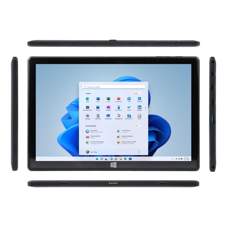 HONGSAMDE 10.1 inch 2 in 1 Tablet PC, 12GB+128GB, Windows 11, Intel Celeron N4120 Quad Core No Keyboard(EU Plug)