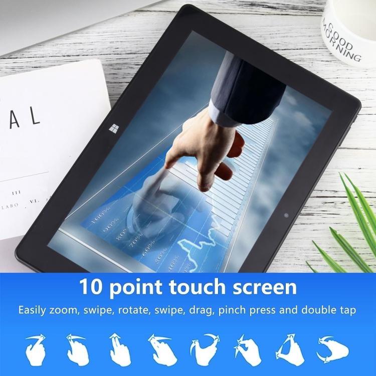 HONGSAMDE 10.1 inch 2 in 1 Tablet PC, 12GB+128GB, Windows 11, Intel Celeron N4120 Quad Core No Keyboard(EU Plug)