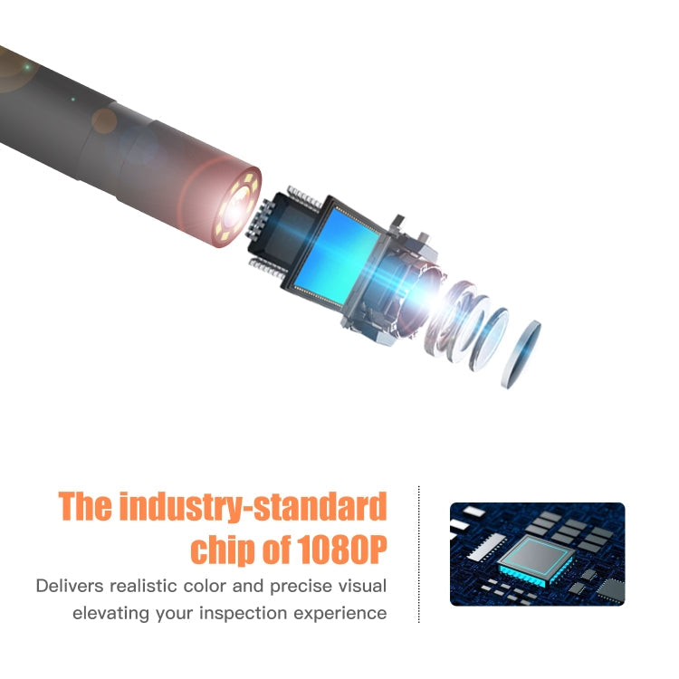 5.5mm 1080P IP68 Waterproof 4.3 inch Screen Single Camera Digital Endoscope, 7m, 5m, 2m