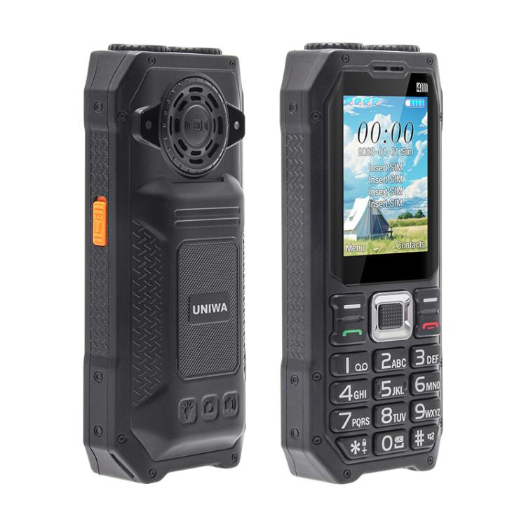 UNIWA M6000 Big Speaker Keypad Phone, 2.4 inch, Dual Flashlights, 21 Keys, SOS, FM, 4 SIM, GSM, Plug:AU Plug(Green)