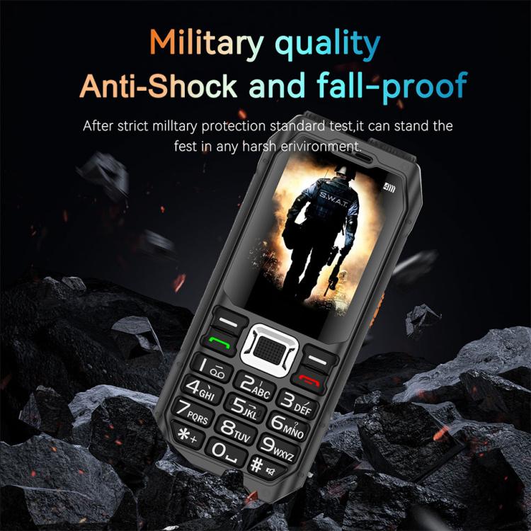 UNIWA M6000 Big Speaker Keypad Phone, 2.4 inch, Dual Flashlights, 21 Keys, SOS, FM, 4 SIM, GSM, Plug:EU Plug(Green)