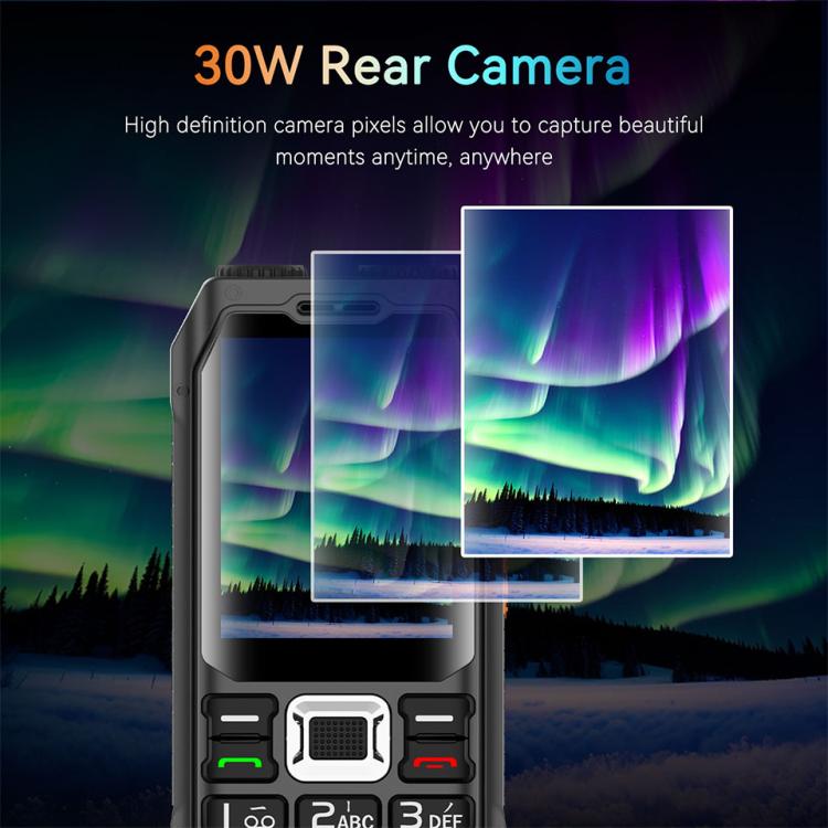 UNIWA M6000 Big Speaker Keypad Phone, 2.4 inch, Dual Flashlights, 21 Keys, SOS, FM, 4 SIM, GSM, Plug:AU Plug(Green)