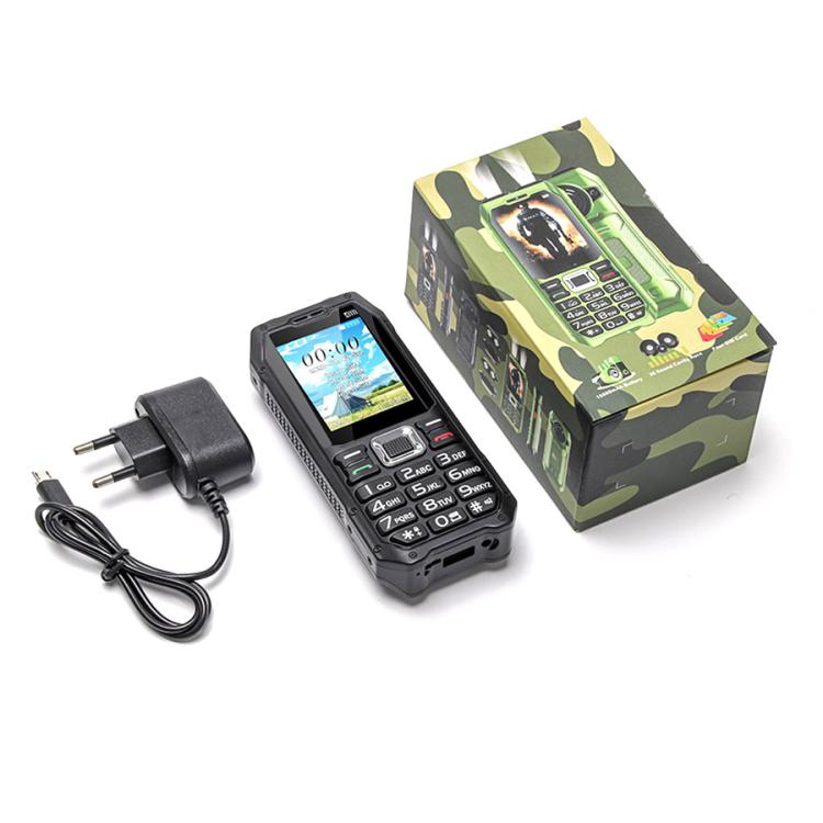 UNIWA M6000 Big Speaker Keypad Phone, 2.4 inch, Dual Flashlights, 21 Keys, SOS, FM, 4 SIM, GSM, Plug:US Plug(Black)