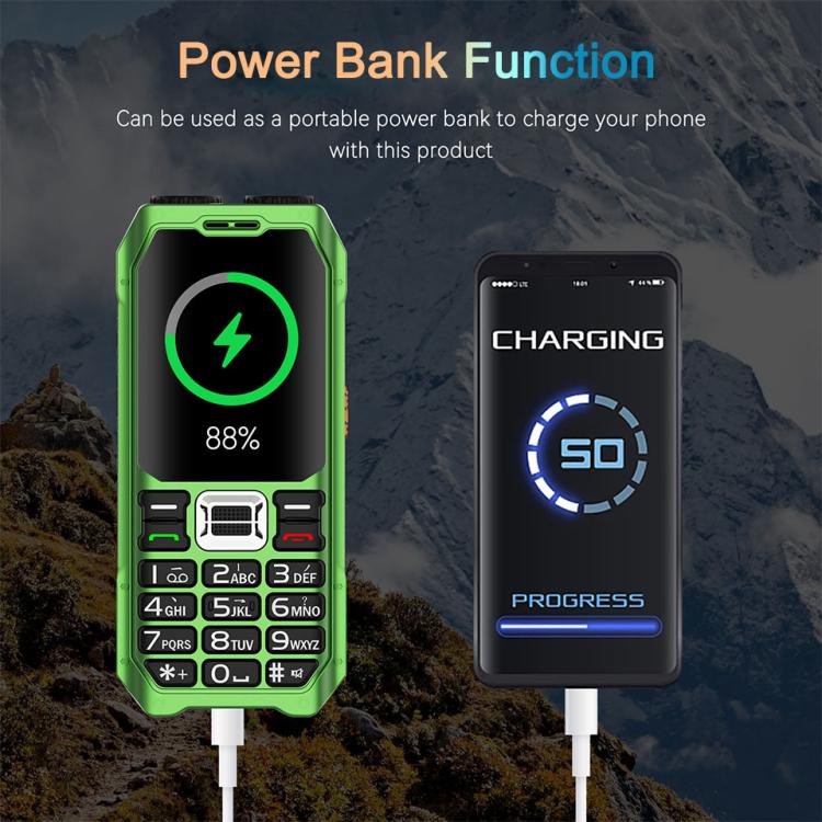 UNIWA M6000 Big Speaker Keypad Phone, 2.4 inch, Dual Flashlights, 21 Keys, SOS, FM, 4 SIM, GSM, Plug:UK Plug(Black)