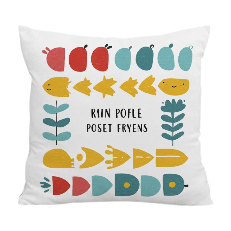 River Fish Printed Sofa Pillow Case No Core Print On Your Demand, 50x50cm, 60x60cm