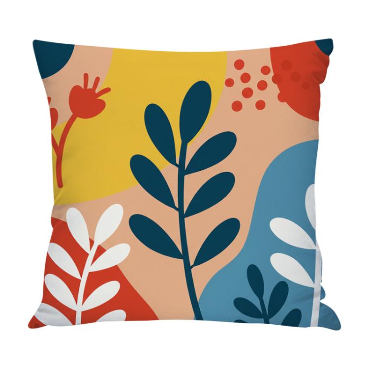 Colorful Branches Printed Sofa Pillow Case No Core Print On Your Demand, 50x50cm, 60x60cm