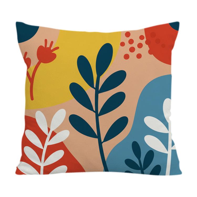 Colorful Branches Printed Sofa Pillow Case No Core Print On Your Demand, 50x50cm, 60x60cm