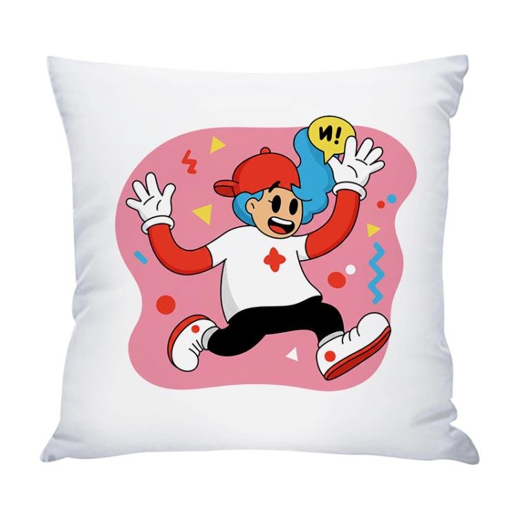 Pink Boy Printed Sofa Pillow Case No Core Print On Your Demand, 50x50cm, 60x60cm