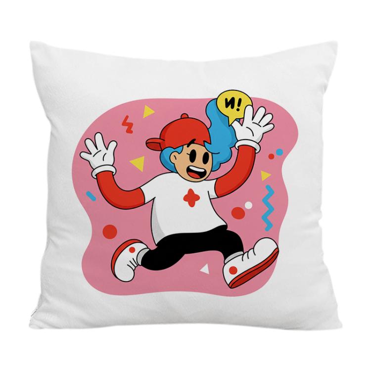 Pink Boy Printed Sofa Pillow Case No Core Print On Your Demand, 50x50cm, 60x60cm