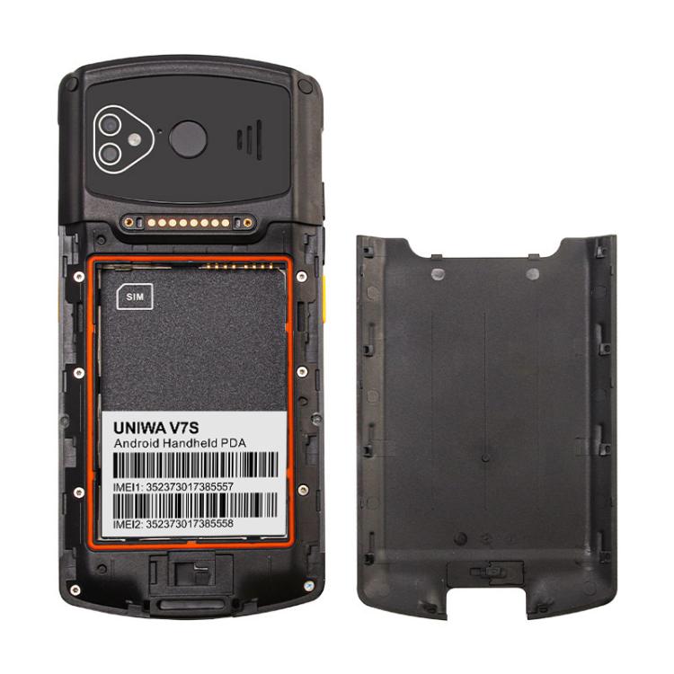 UNIWA V7S PDA Barcode Scanner Rugged Phone, 4GB+64GB, 5.7 inch Android 12 Mediatek MT6762 Octa Core, NFC, Network: 4G, Plug:EU Plug(Black)