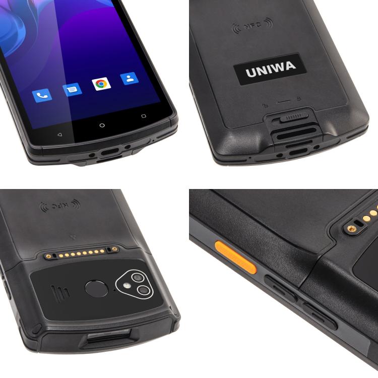 UNIWA V7S PDA Barcode Scanner Rugged Phone, 4GB+64GB, 5.7 inch Android 12 Mediatek MT6762 Octa Core, NFC, Network: 4G, Plug:AU Plug(Black)