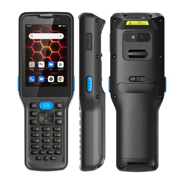 UNIWA V350 Handheld Rugged 2D Barcode Scanner, 4GB+64GB, 3.5 inch Android 12 Mediatek MT6761 Quad Core, T9 Keyboard, NFC, Network: 4G, Plug:AU Plug(Black)