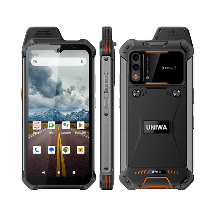 UNIWA W999 Rugged Phone, 8GB+128GB, 6.3 inch Android 13 Mediatek MT6789 Helio G99 Octa Core, NFC, Network: 4G, Plug:AU Plug(Black Orange)