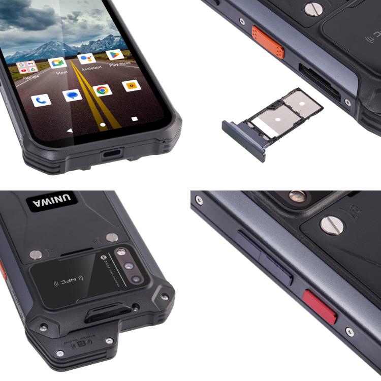 UNIWA W999 Rugged Phone, 8GB+128GB, 6.3 inch Android 13 Mediatek MT6789 Helio G99 Octa Core, NFC, Network: 4G, Plug:EU Plug(Black Orange)