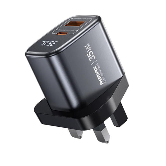 REMAX U2-AC 35W USB and Type-C GaN Digital Display Fast Charger, Specification:UK Plug