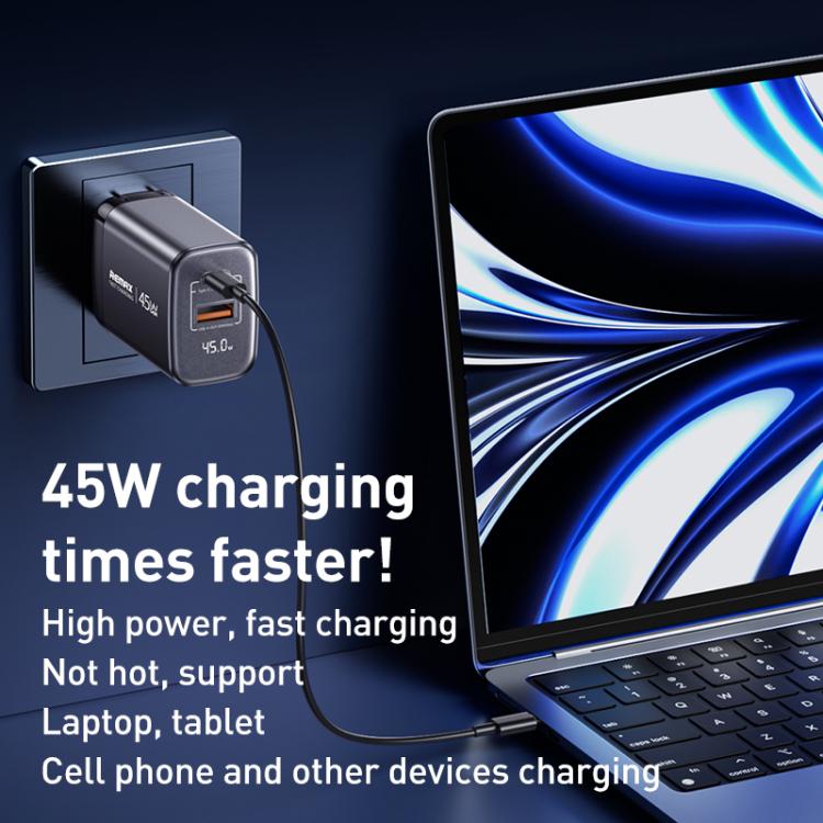 REMAX U2-AC 45W USB and Type-C GaN Digital Display Fast Charger, Specification:UK Plug
