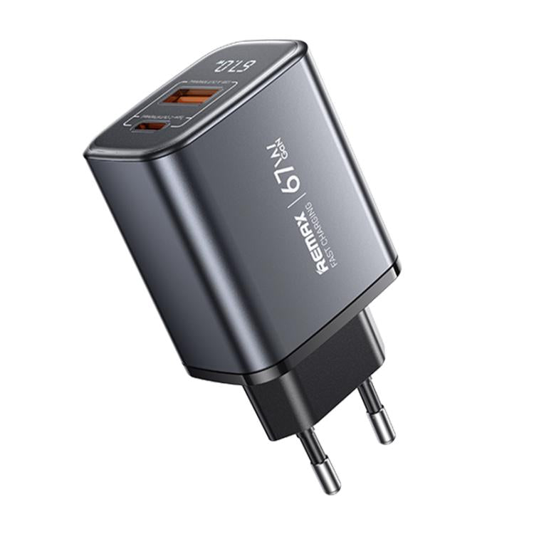 REMAX U2-AC 67W USB and Type-C GaN Digital Display Fast Charger, Specification:EU Plug