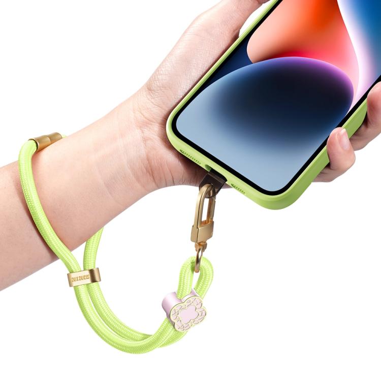 DUX DUCIS Garden Series Begonia Pattern Adjustable Short Phone Lanyard(Green Yellow)