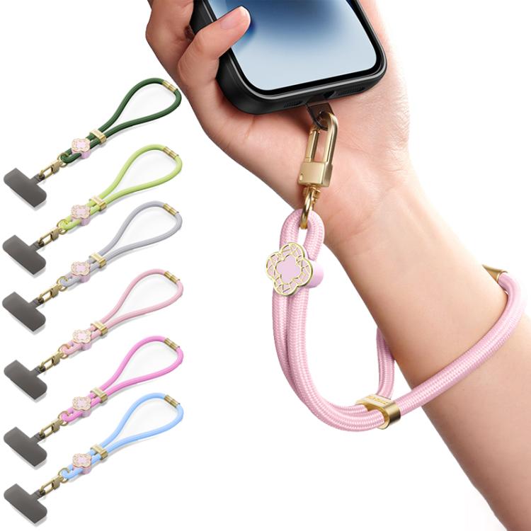 DUX DUCIS Garden Series Begonia Pattern Adjustable Short Phone Lanyard(Light Pink)