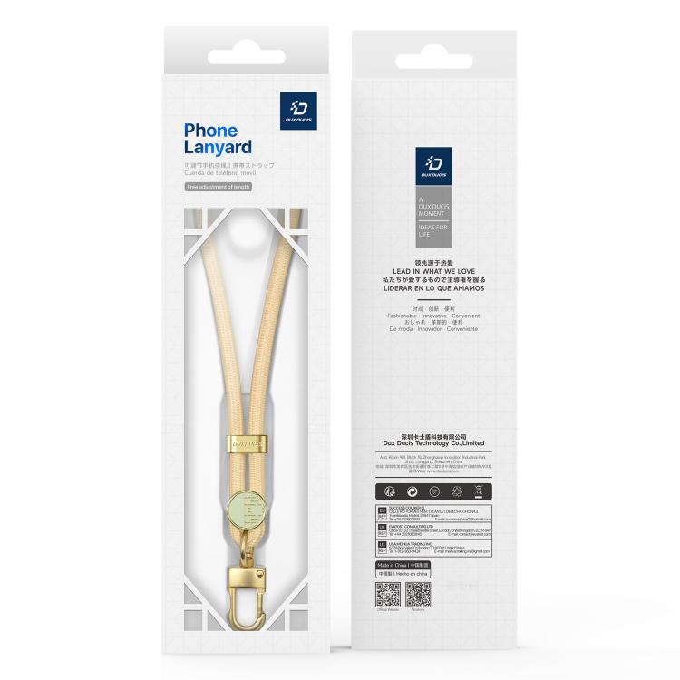 DUX DUCIS Garden Series Tile Pattern Adjustable Short Phone Lanyard(Glaze Yellow)