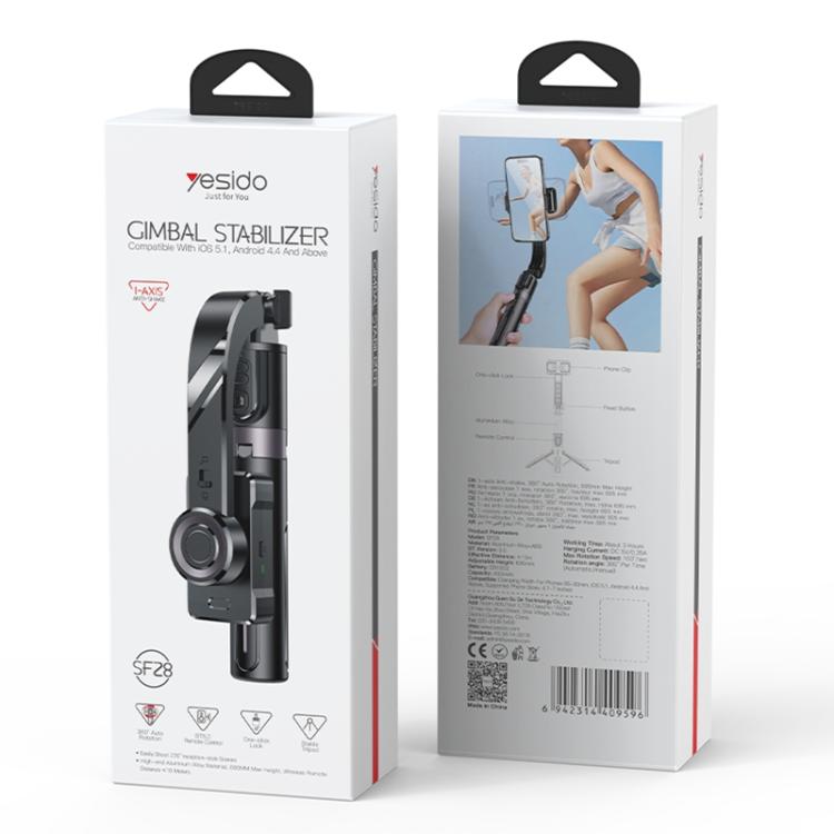 Yesido SF28 Smart Anti-shake Gimbal Stabilizer(Black)