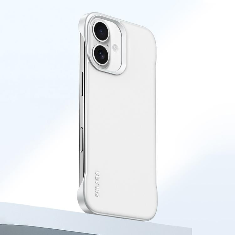 For iPhone 16 SULADA Skin Feel Liquid Leather Shockproof Phone Case(White)