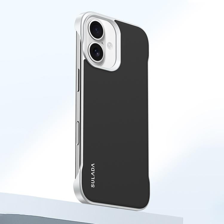 For iPhone 16 Plus SULADA Skin Feel Liquid Leather Shockproof Phone Case(Black)