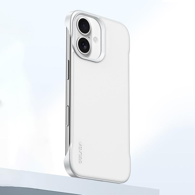 For iPhone 16 Plus SULADA Skin Feel Liquid Leather Shockproof Phone Case(White)