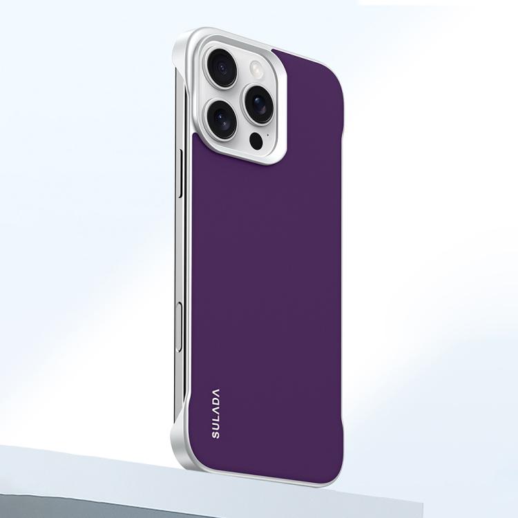 For iPhone 16 Pro Max SULADA Skin Feel Liquid Leather Shockproof Phone Case(Purple)