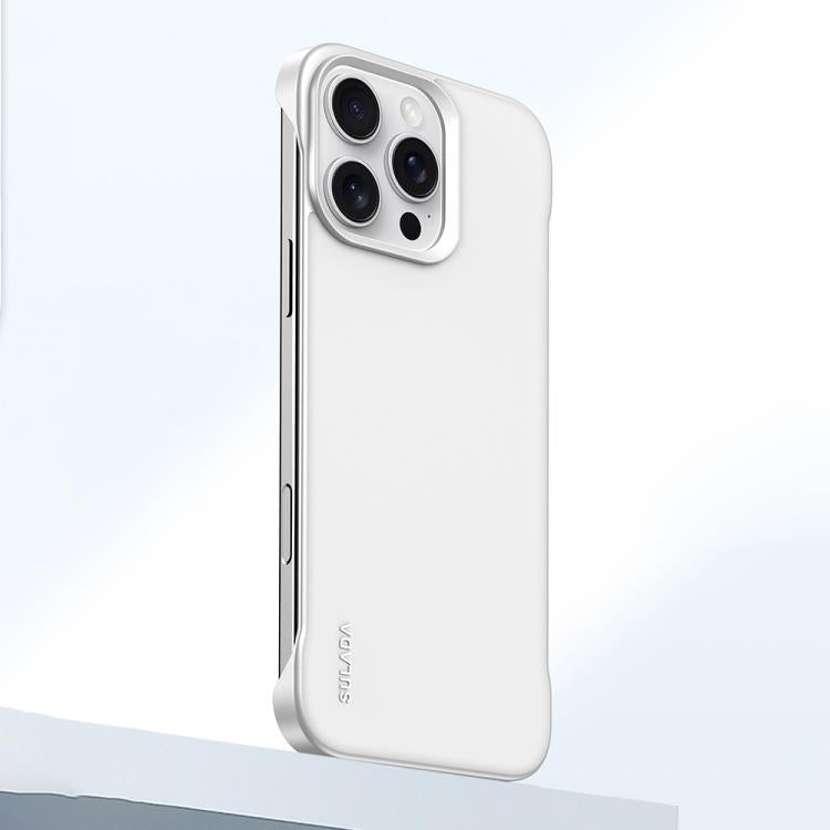 For iPhone 16 Pro Max SULADA Skin Feel Liquid Leather Shockproof Phone Case(White)