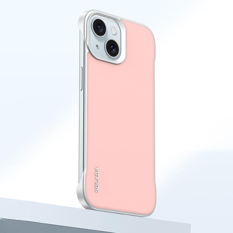 For iPhone 15 SULADA Skin Feel Liquid Leather Shockproof Phone Case(Pink)
