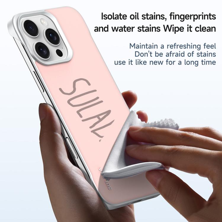 For iPhone 16 Pro Max SULADA Skin Feel Liquid Leather Shockproof Phone Case(Pink)