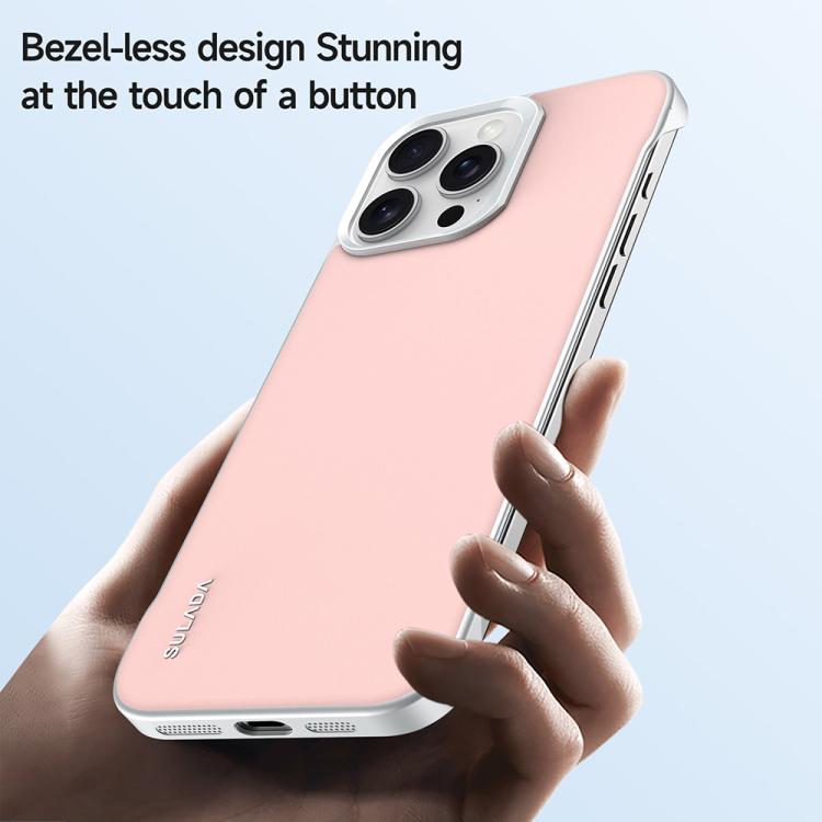 For iPhone 16 Pro SULADA Skin Feel Liquid Leather Shockproof Phone Case(Pink)