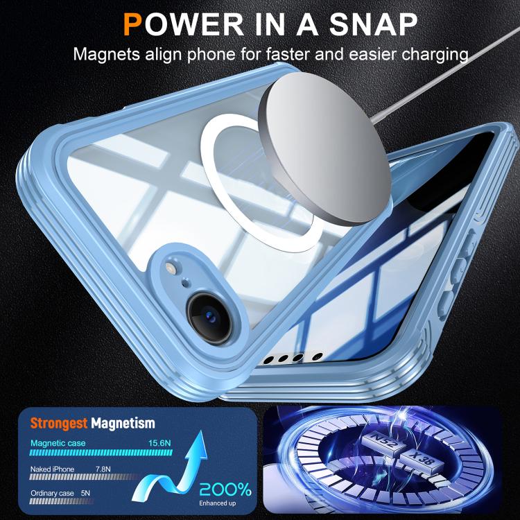 For iPhone 17e / 16e RedPepper Tempered Glass MagSafe Phone Case(Blue)