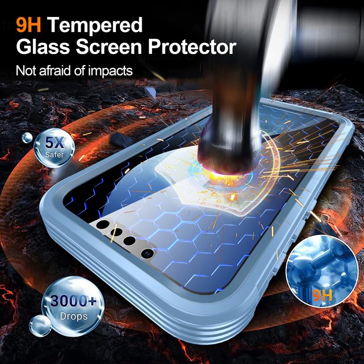 For iPhone 17e / 16e RedPepper Tempered Glass MagSafe Phone Case(Blue)
