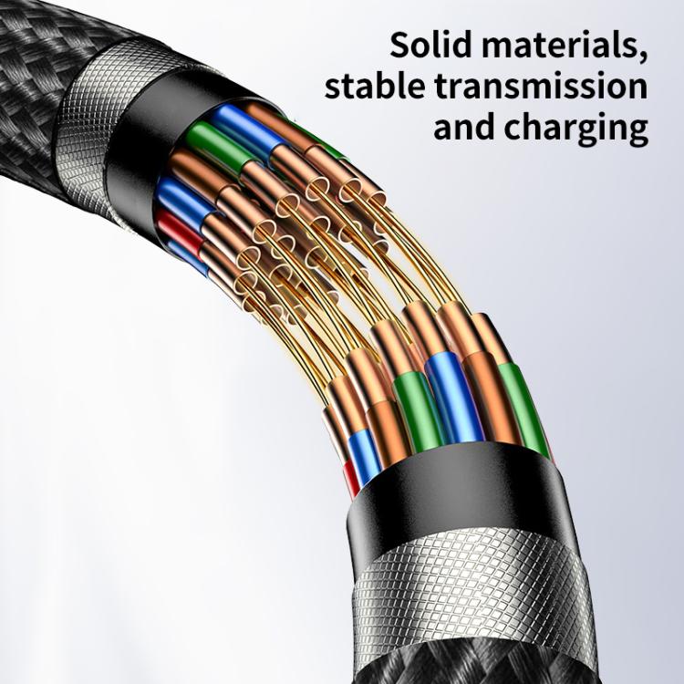 Yesido CA191 27W Type-C to 8 Pin Aluminum Alloy Data Cable, Length: 2m(Black)