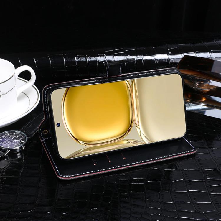 For iPhone 17e / 16e idewei Crocodile Texture Leather Phone Case(Dark Blue)