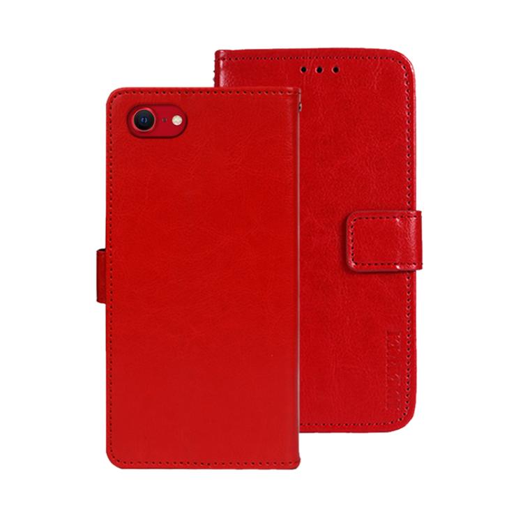For iPhone 17e / 16e idewei Crazy Horse Texture Leather Phone Case(Red)