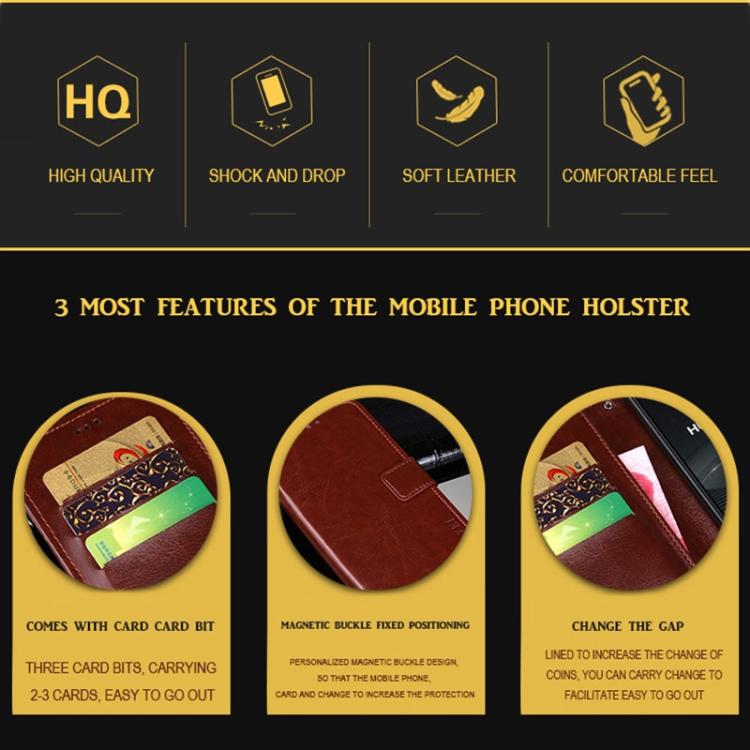 For iPhone 17e / 16e idewei Crazy Horse Texture Leather Phone Case(Red)
