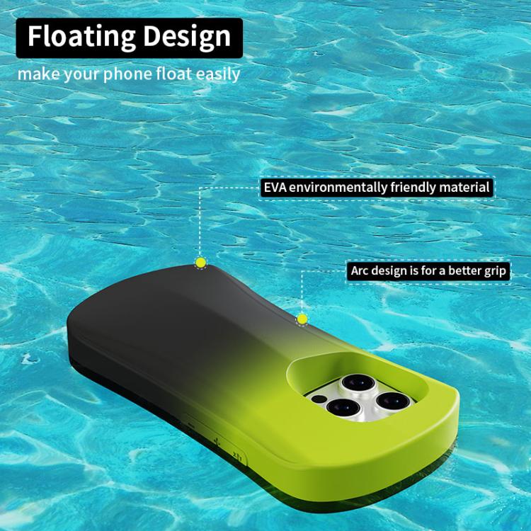 For iPhone 16 Pro Max YOYOISLES Ocean Series EVA Curved Phone Case(Black Green)