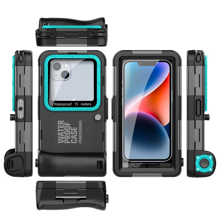RedPepper 4th Generation Diving Protective Case for iPhone, Waterproof depth: 15m(Black Blue)