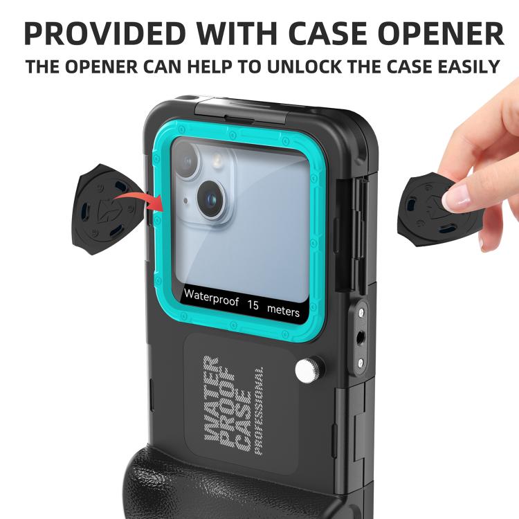 RedPepper 4th Generation Diving Protective Case for iPhone, Waterproof depth: 15m(Black Blue)