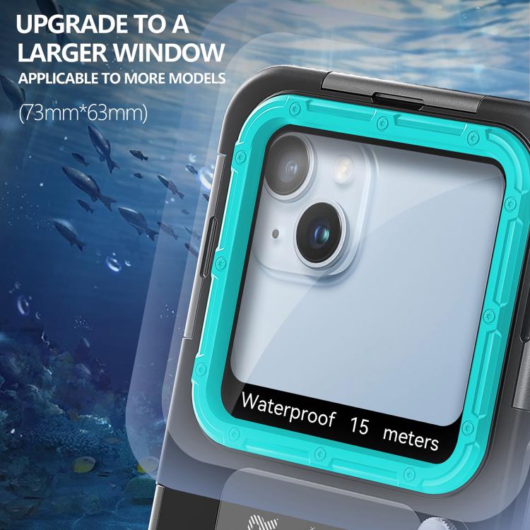 RedPepper 4th Generation Diving Protective Case for iPhone, Waterproof depth: 15m(Black Blue)