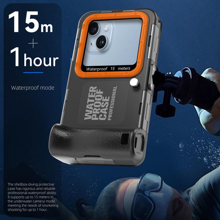 RedPepper 4th Generation Diving Protective Case for iPhone, Waterproof depth: 15m(Black Orange)