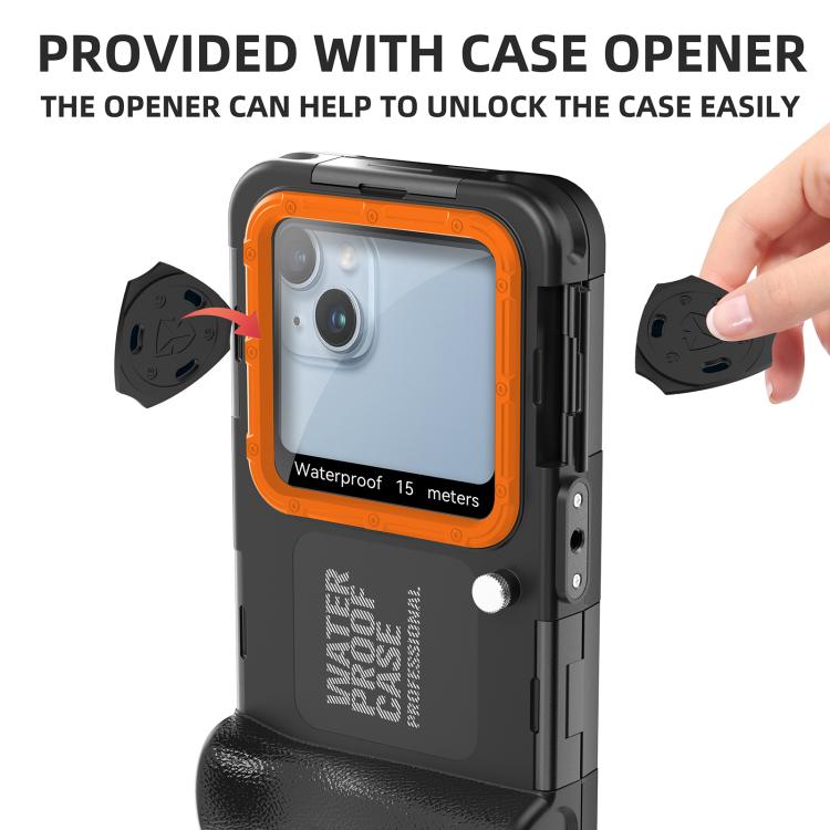 RedPepper 4th Generation Diving Protective Case for iPhone, Waterproof depth: 15m(Black Orange)