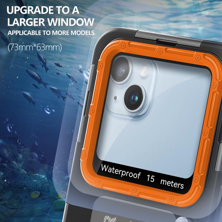 RedPepper 4th Generation Diving Protective Case for iPhone, Waterproof depth: 15m(Black Orange)